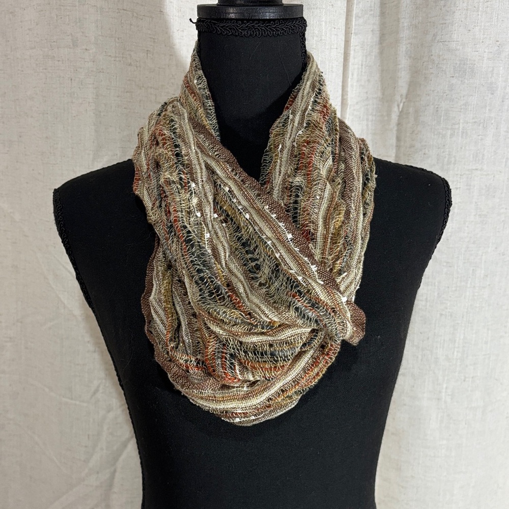 Sparkly Multicolor Knit Infinity Scarf